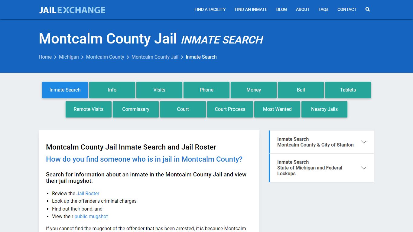 Inmate Search: Roster & Mugshots - Montcalm County Jail, MI