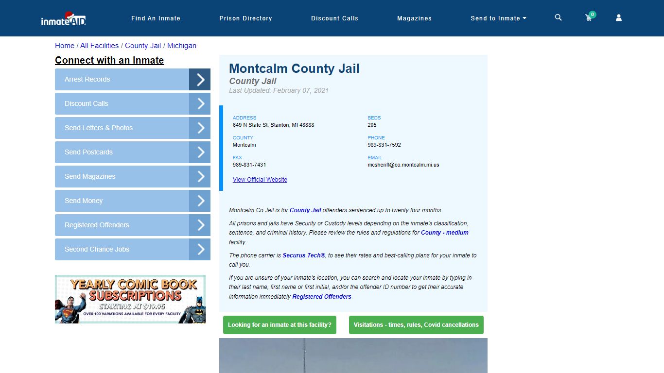 Montcalm County Jail - Inmate Locator - Stanton, MI