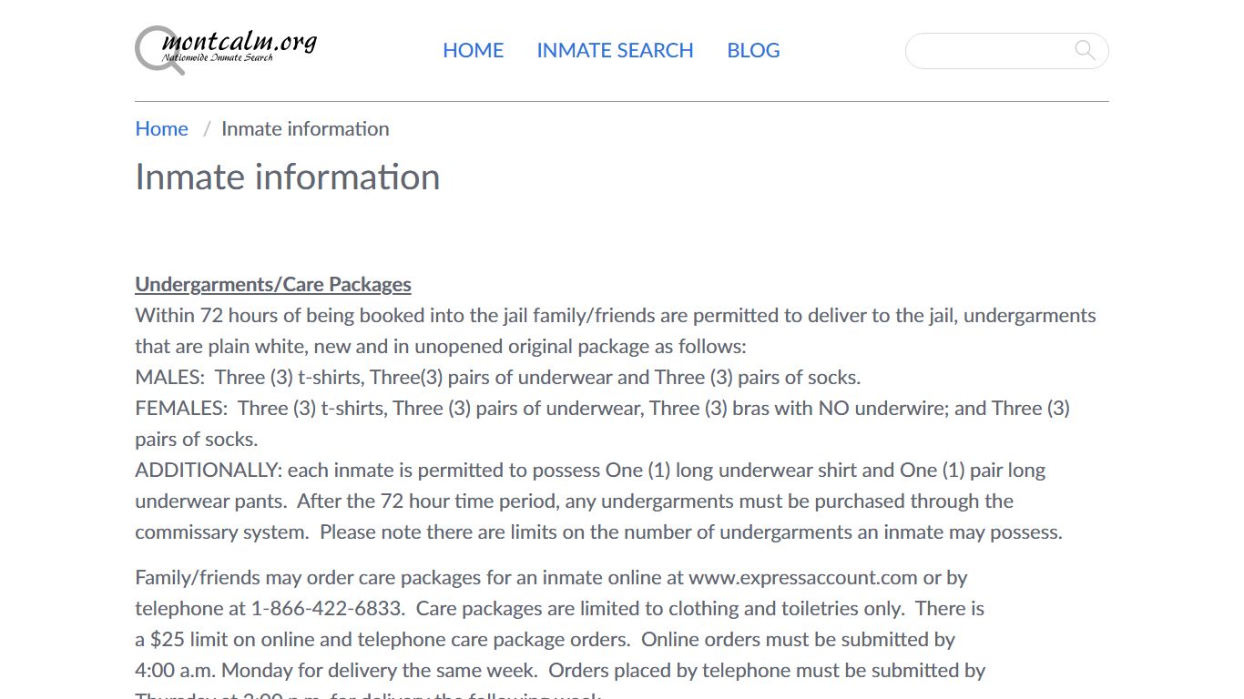 Inmate information - Montcalm County, Michigan