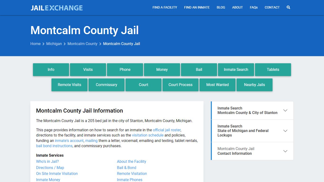 Montcalm County Jail, MI Inmate Search, Information